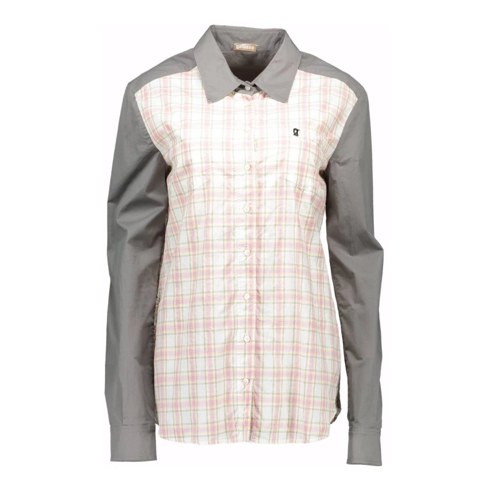 John Galliano Lange mouw Italiaanse kraag shirt grijs Gray