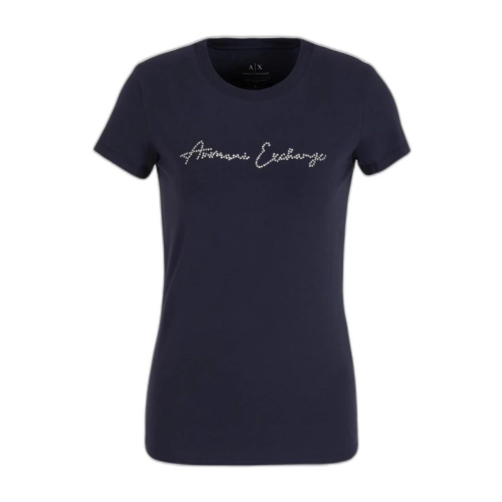 Armani Exchange T-shirt met label met siersteentjes