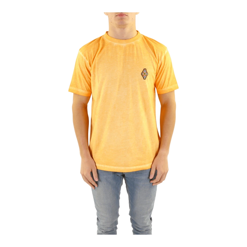 Marcelo Burlon Men's Orange Sunset Cross T-Shirt