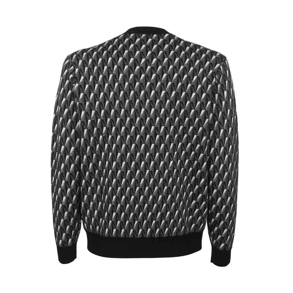 Emporio Armani Wollen Trui met Monogramprint Multicolor Heren