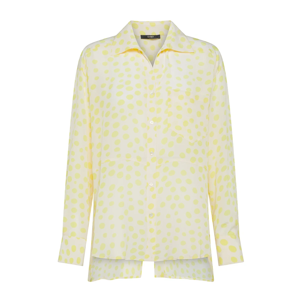 Seventy Zijden polkadot blouse wit Multicolor Dames