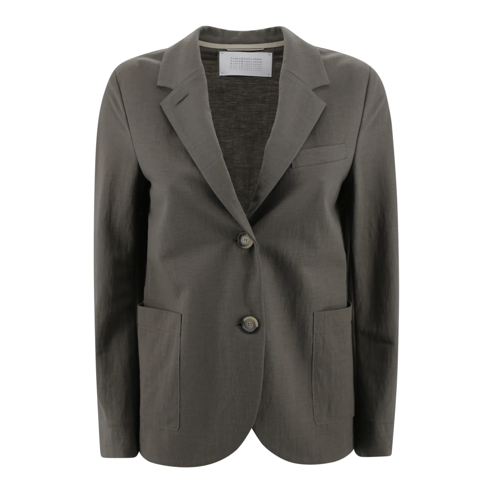 Harris Wharf London Grijze Blazer met Knoopsluiting Gray Dames