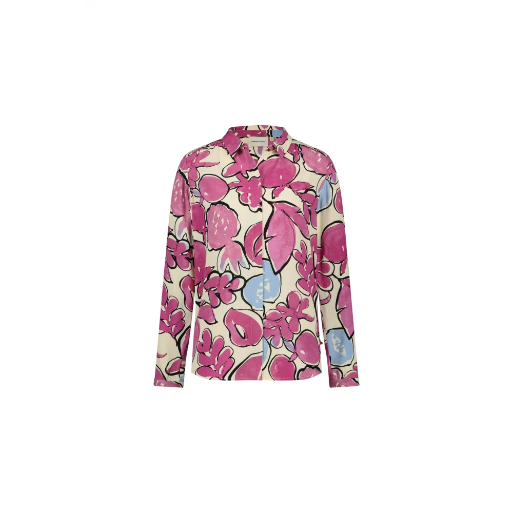 Fabienne Chapot Paars Blauw Print Lange Mouw Blouse Multicolor Dames