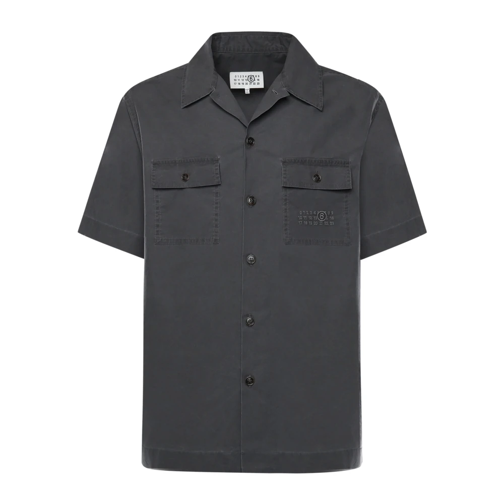Mm6 Maison Margiela Men's Gray Short Sleeve Shirts, L, Short Sleeve Shirts