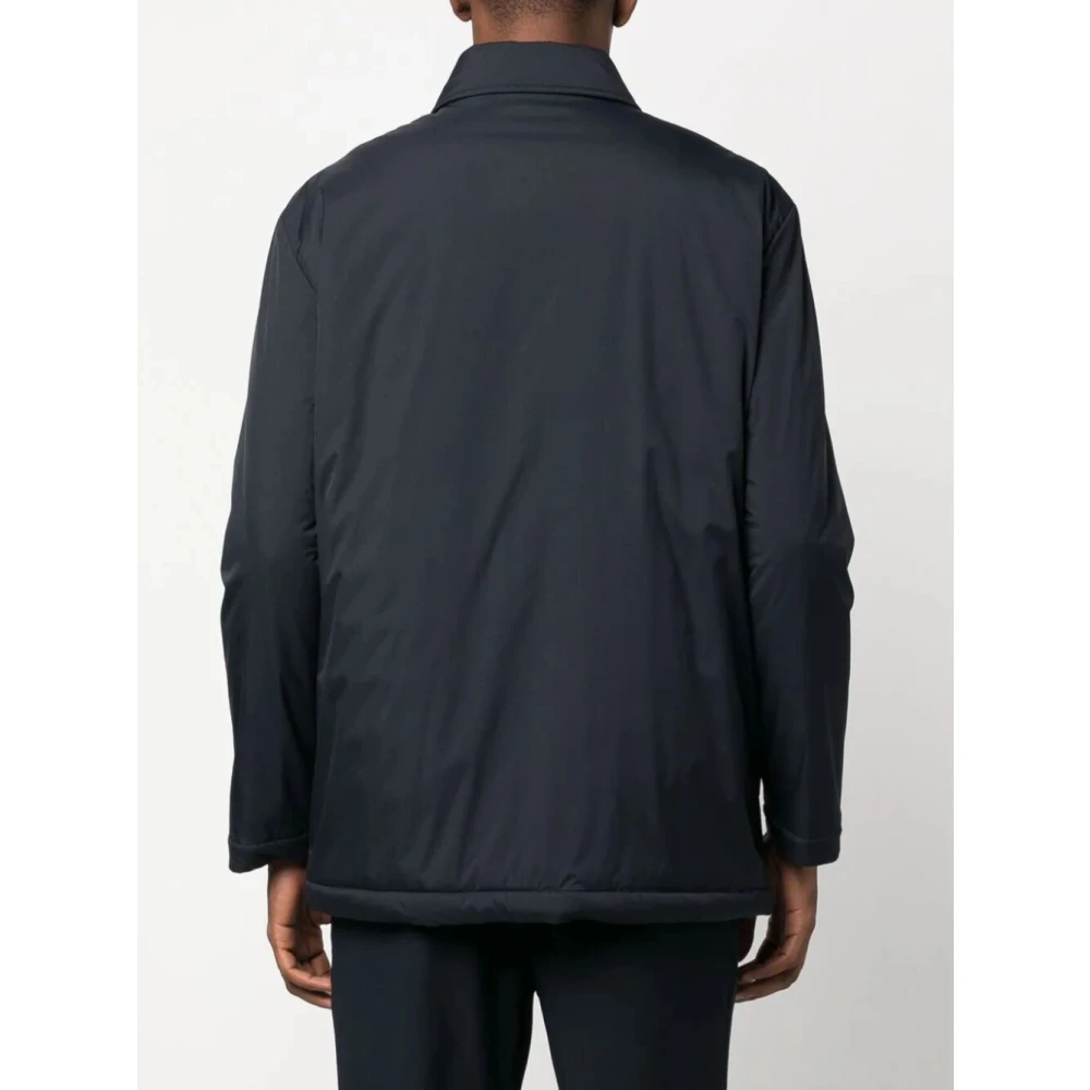 Kiton Blauwe Jas Blue Heren