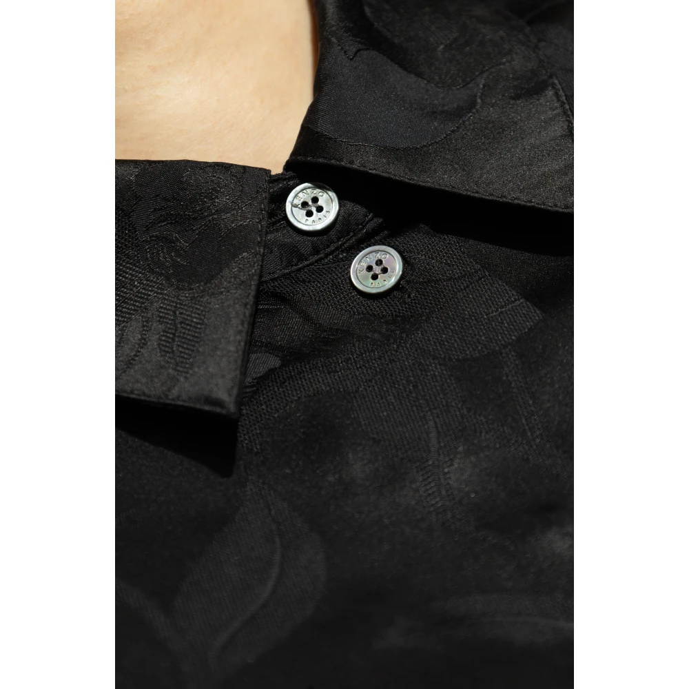 Kenzo Overhemd met bloemenpatroon Black Dames