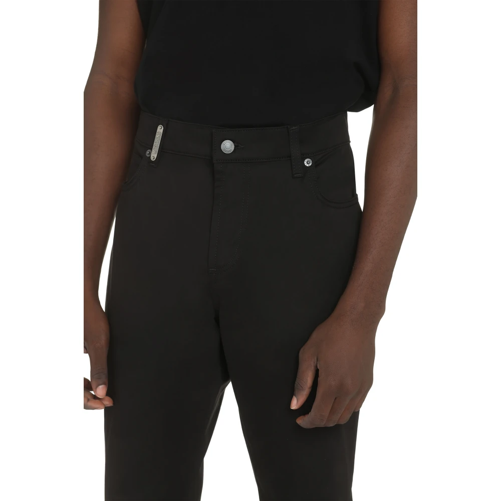 Moschino Katoenen Stretch Broek met Metalen Logo Black Heren