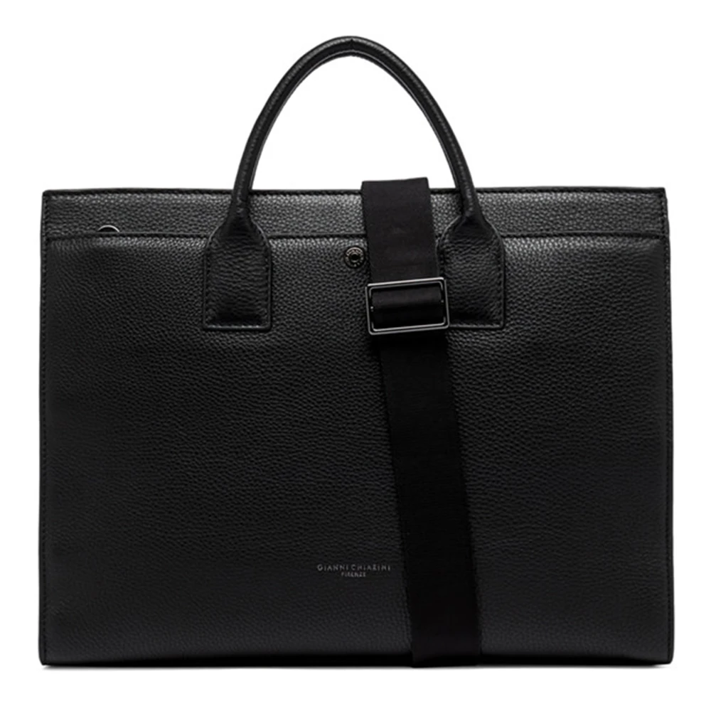 Gianni Chiarini Zwarte Leren Florence Handtas Black Heren