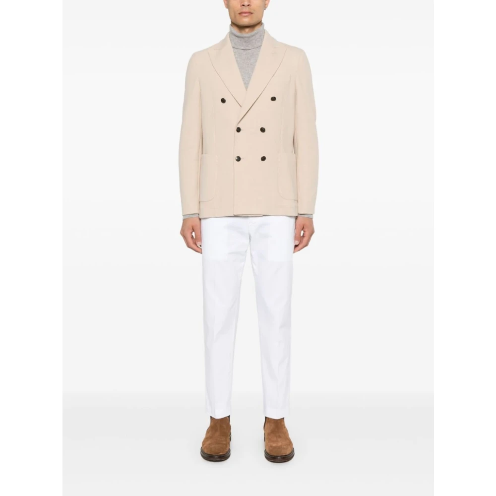 Circolo 1901 Beige Dubbelrijige Gevilte Jas Beige Heren