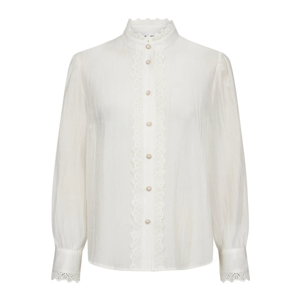 Co'Couture Angiecc Anglaise Kant Shirt Blouse Wit White Dames