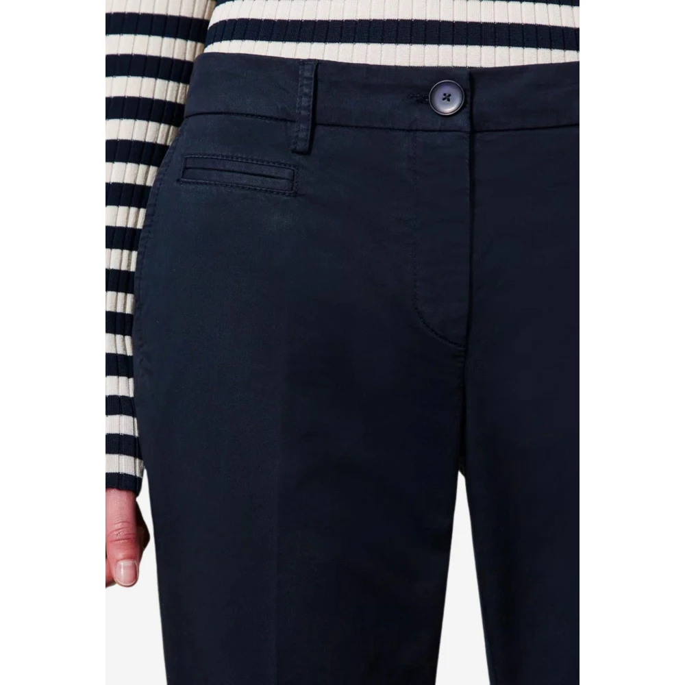Twinset Blauwe Cropped Chino Broek Blue Dames