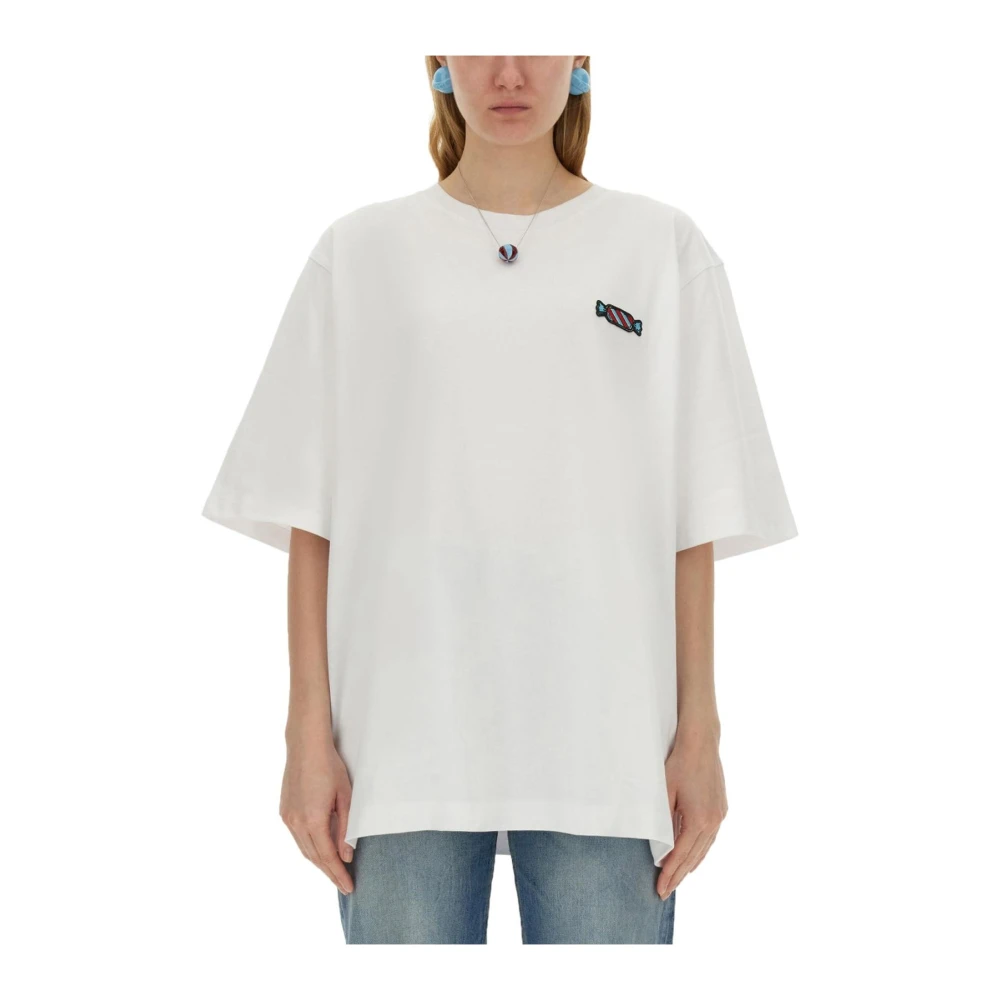 Fiorucci Women's White Graphic Cotton T-Shirt