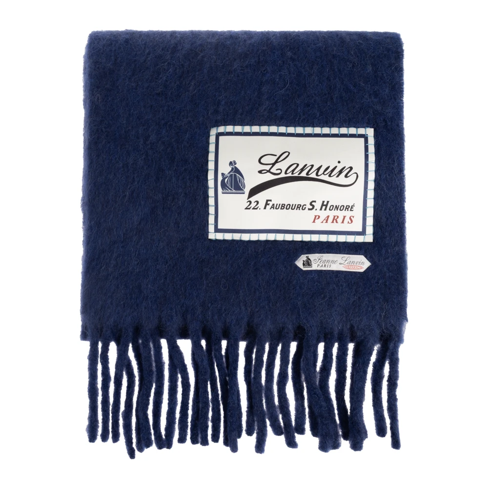 Lanvin Blå Fringed Scarf