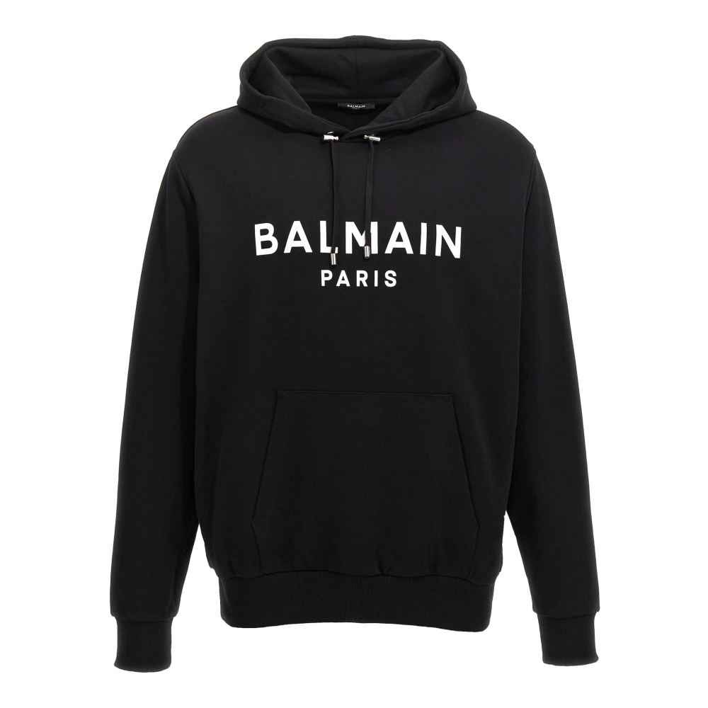 Balmain Black Cotton Hoodie - Male - Hoodies - M - Sweatshirts & Hoodies
