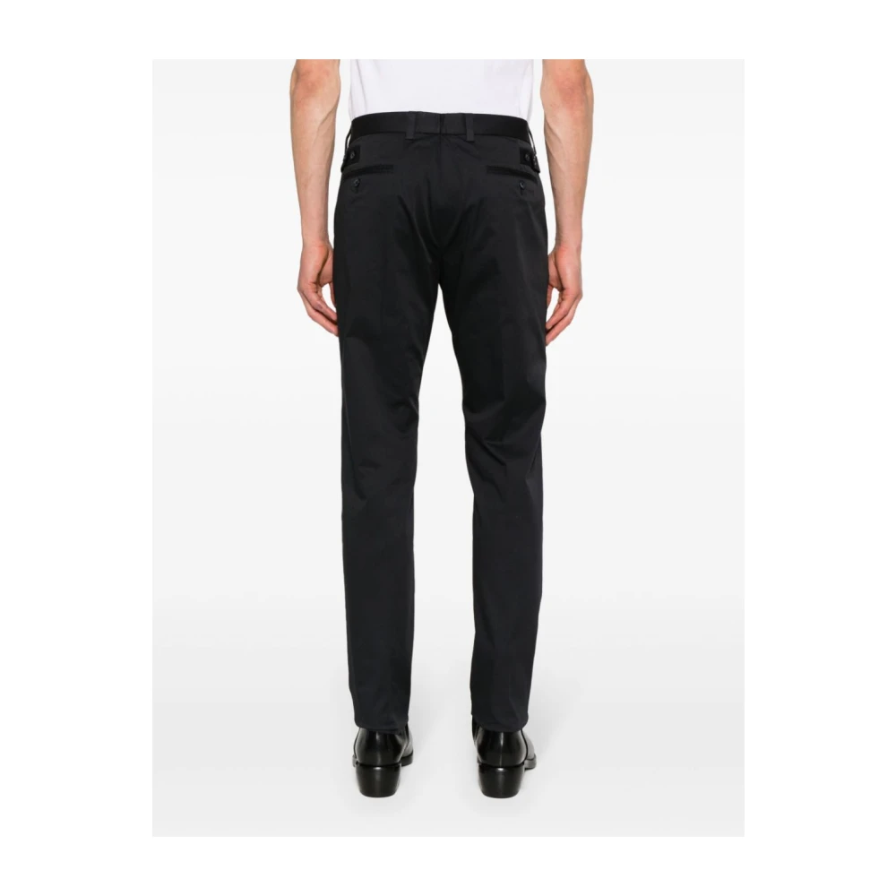 Dolce & Gabbana Mid-rise slim fit chino's middernachtblauw Black Heren