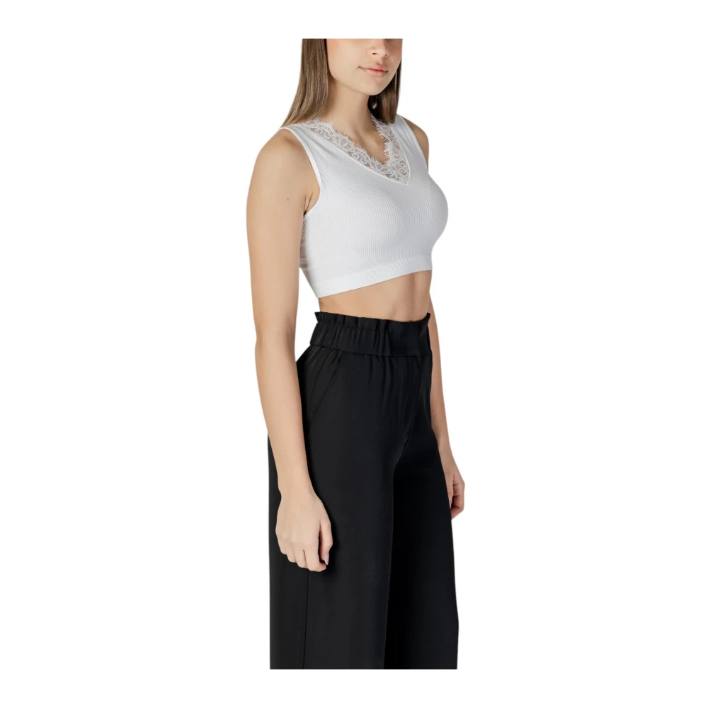 Guess Mouwloze V-hals Top White Dames