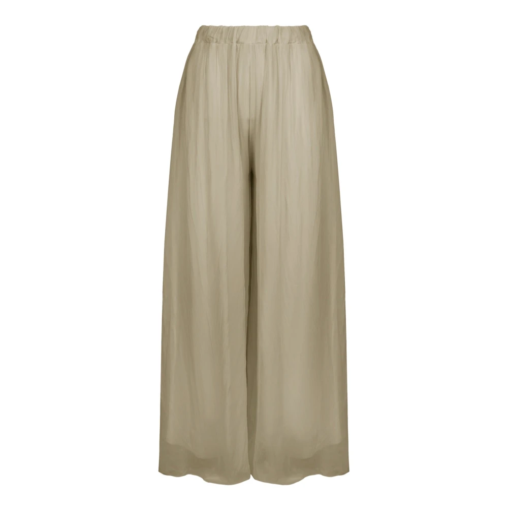 BomBoogie Palazzo broek in zijde en viscose Beige Dames