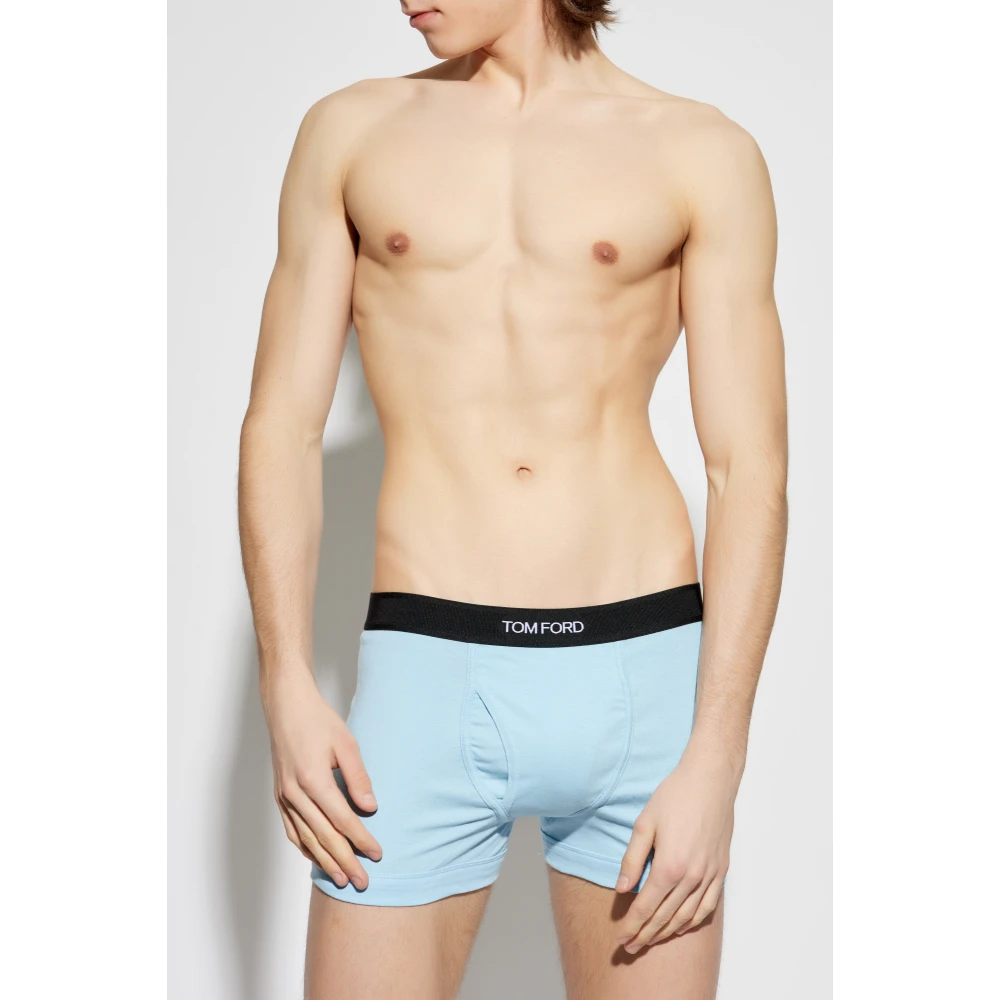Tom Ford Boxershorts met logo Blue Heren