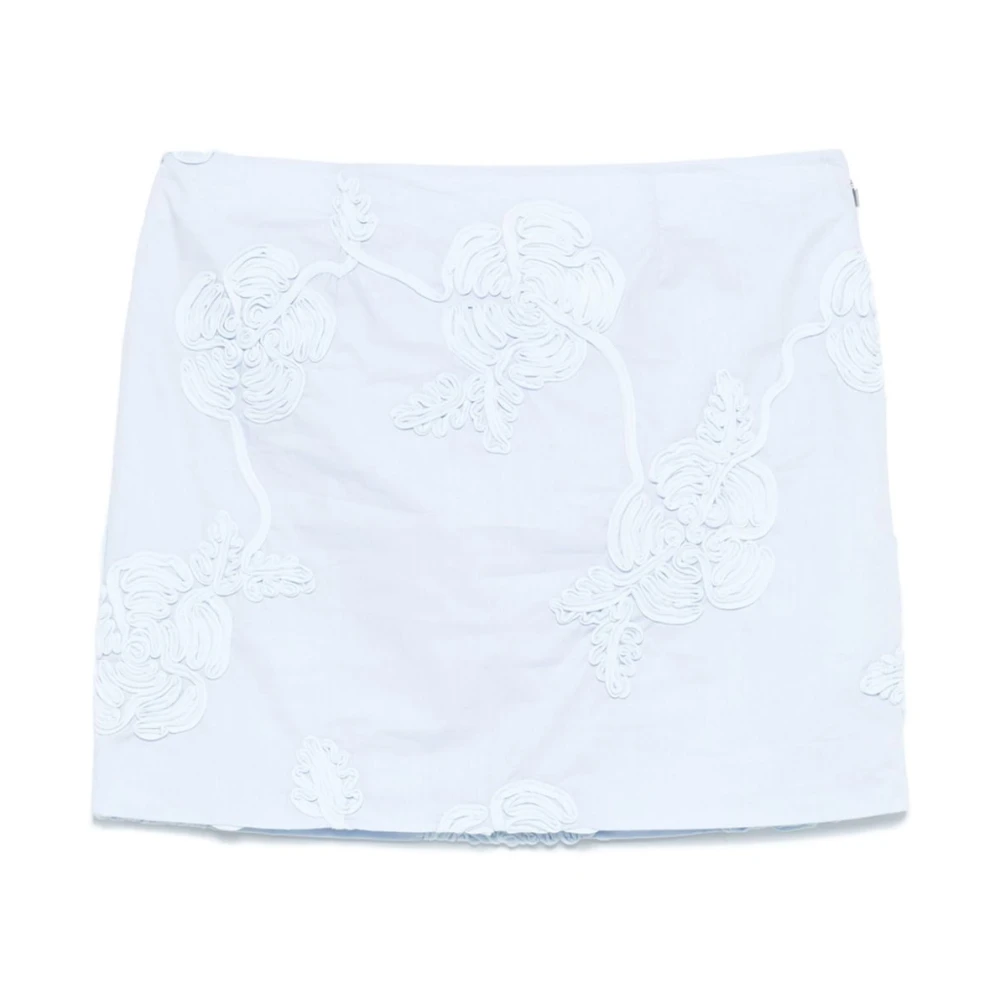 Rotate Birger Christensen Bloemen geborduurde minirok Blue Dames