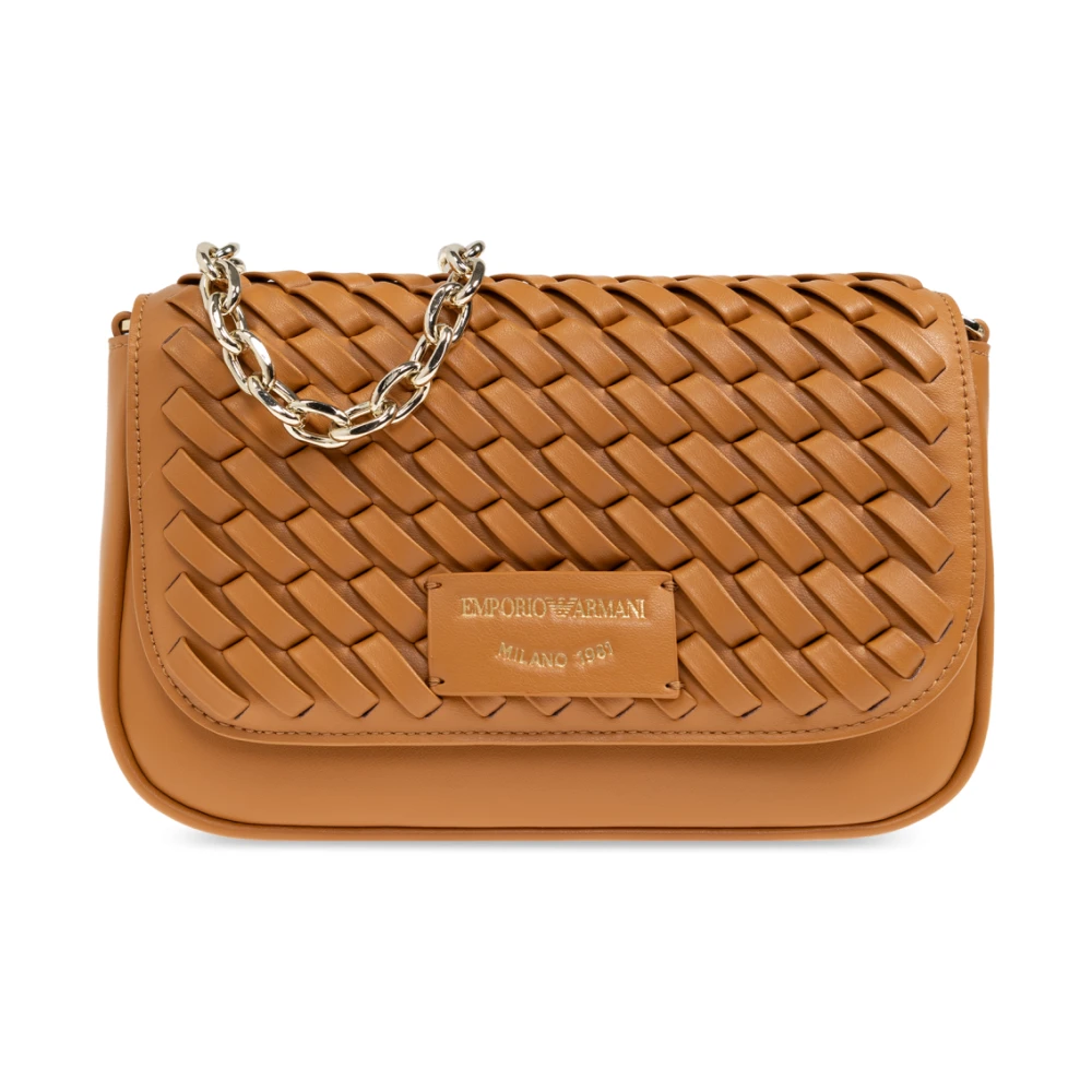 Emporio Armani Schoudertas met decoratieve weefsel Beige Dames