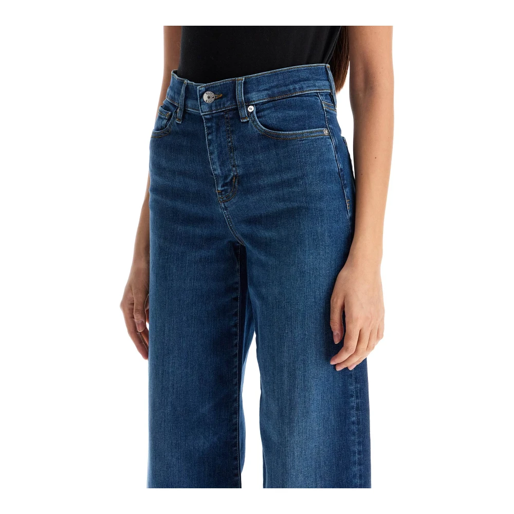 Frame Hoge taille wijde pijp cropped jeans Blue Dames
