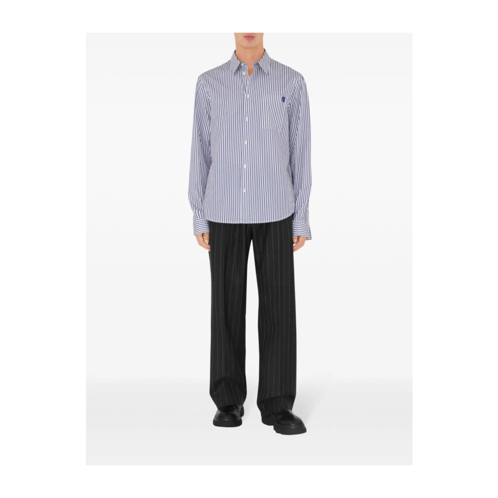 Burberry Blauwe Button-Up Shirt met B Shield Blue Heren