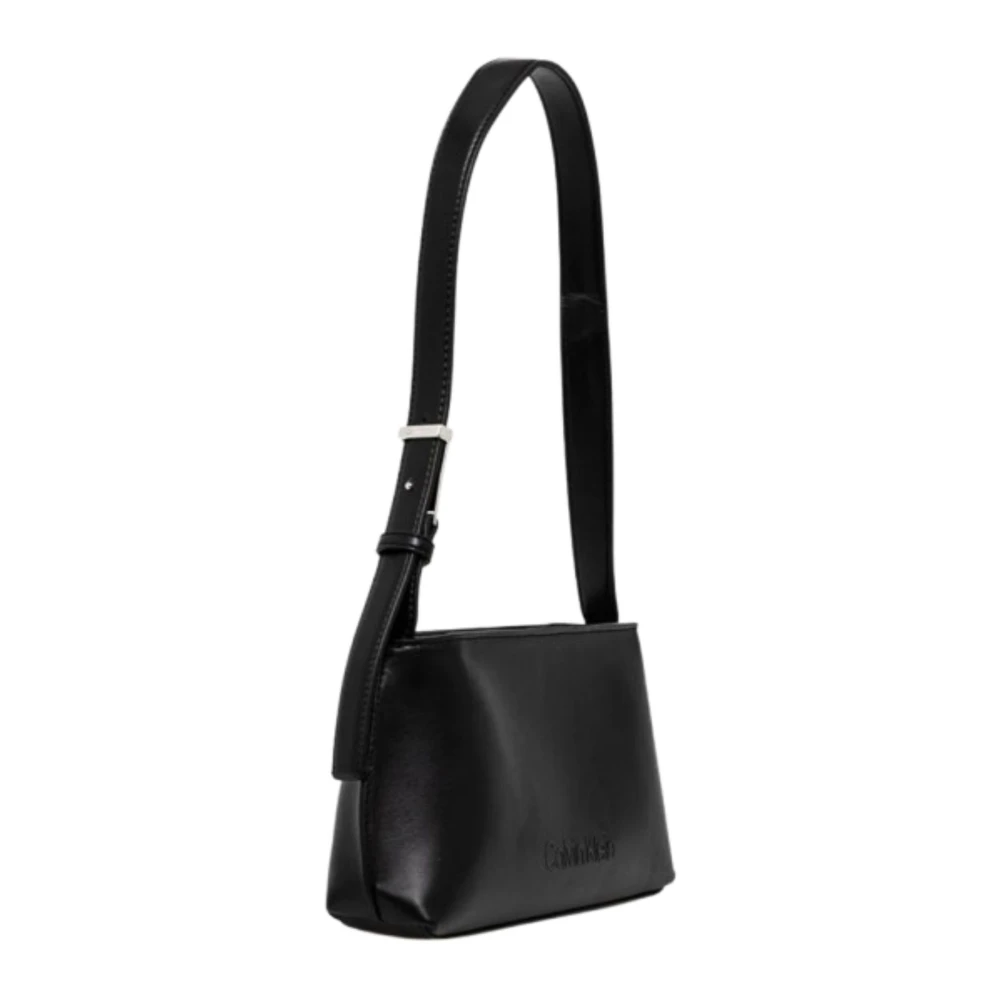 Calvin Klein Geëtst Logo Schoudertas Black Dames