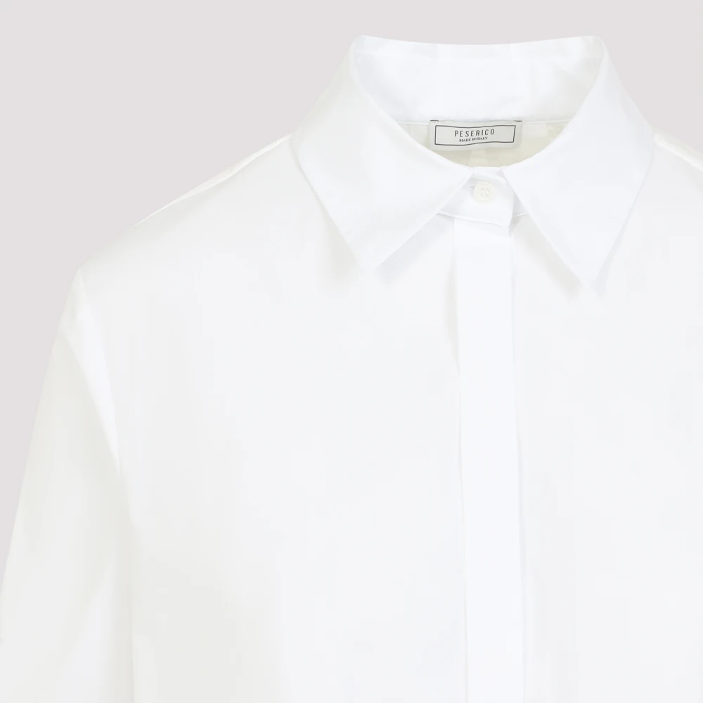 PESERICO Luce Cropped Shirt White Dames
