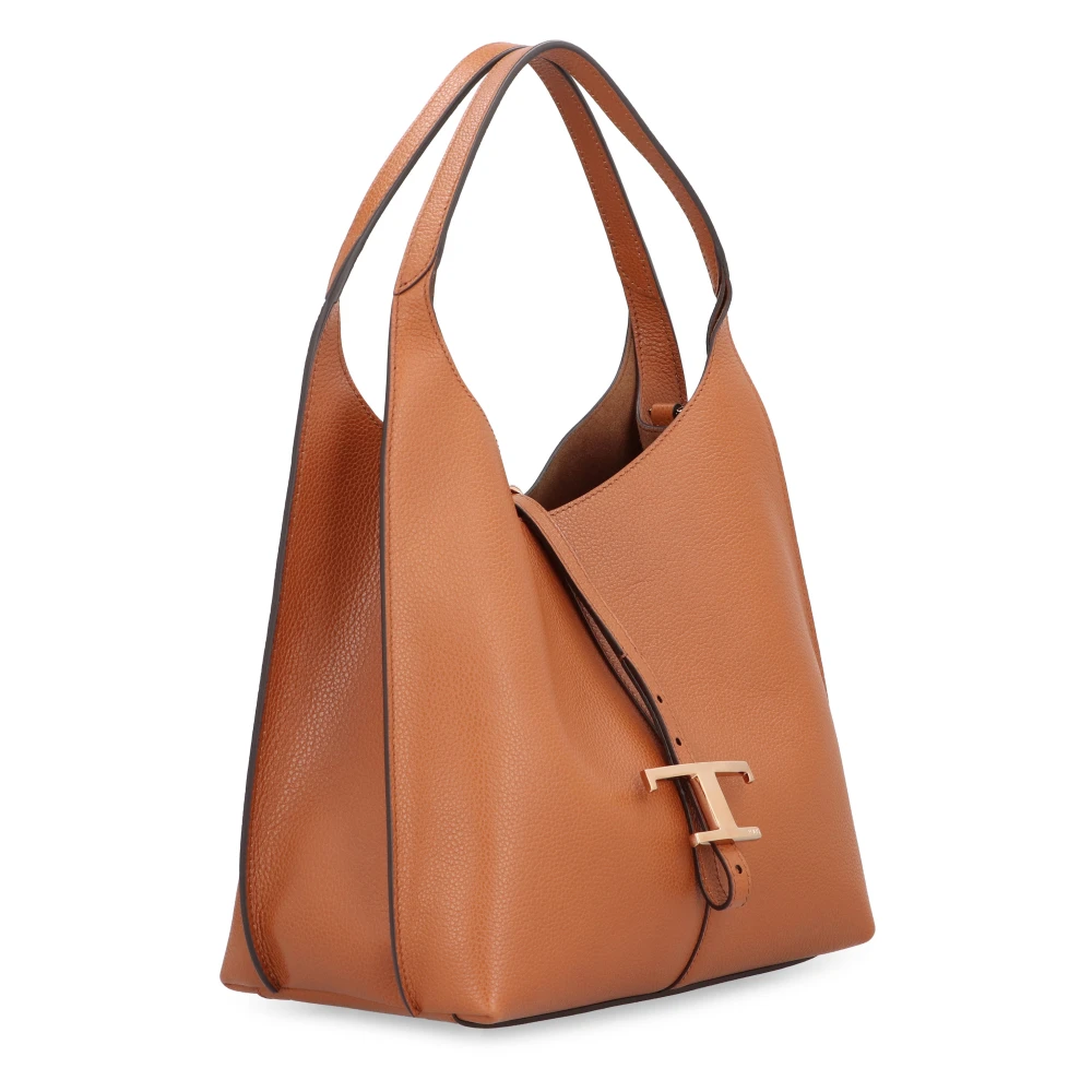 TOD'S Kleine leren schoudertas Brown Dames