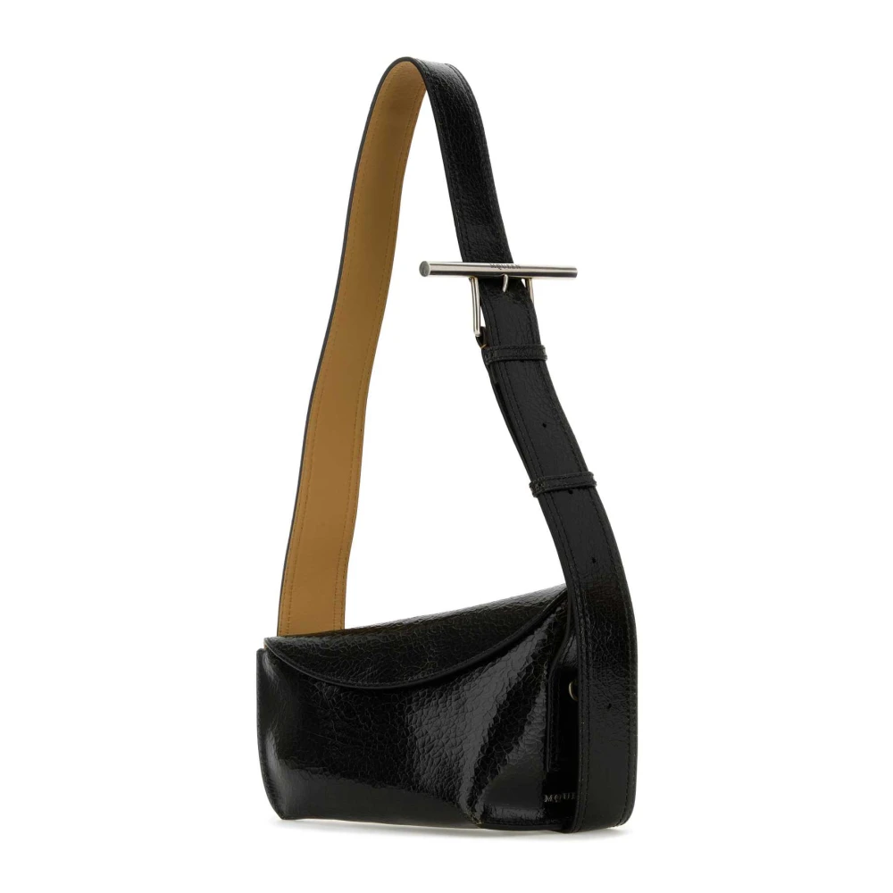 alexander mcqueen Zwarte leren Crossbody Sling Tas Black Heren