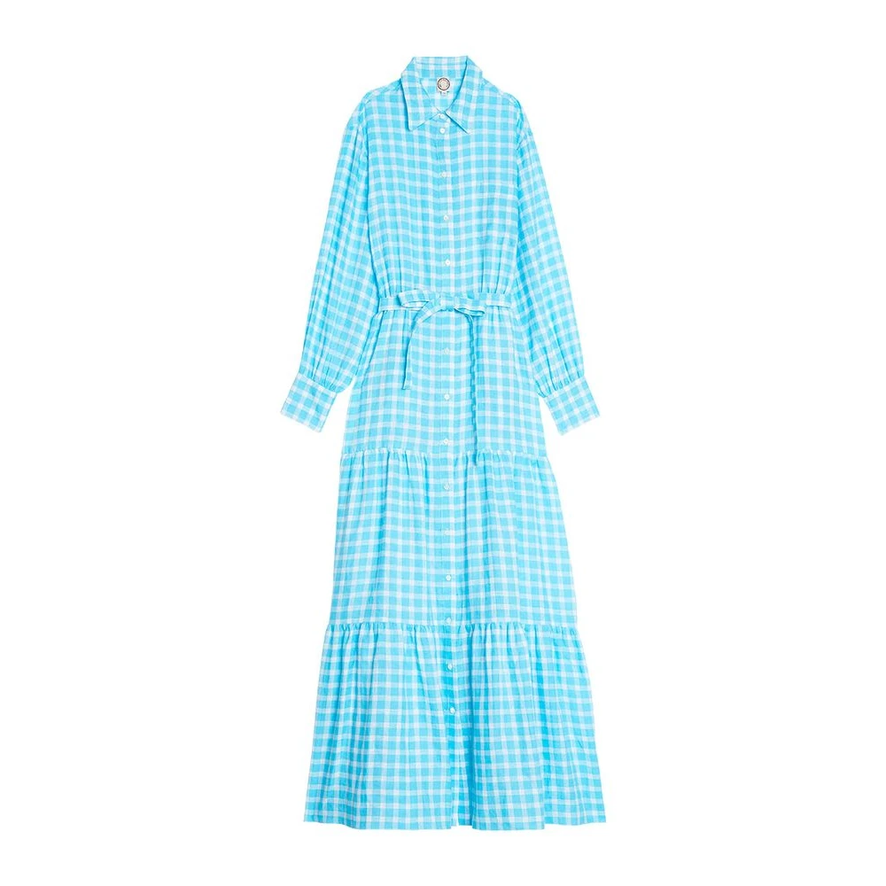 Ines De La Fressange Paris Léna Vichy turquoise dress Blue Dames