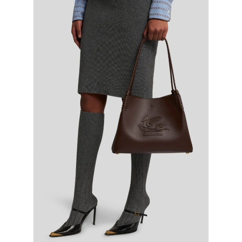 ETRO Bruine Leren Shoppingtas Libra Brown Dames