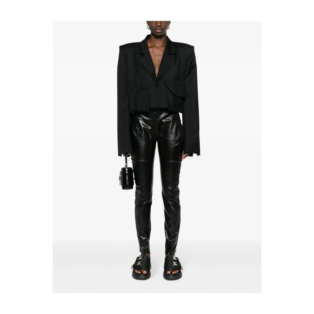 Rick Owens Zwarte broek met elastische tailleband Black Dames