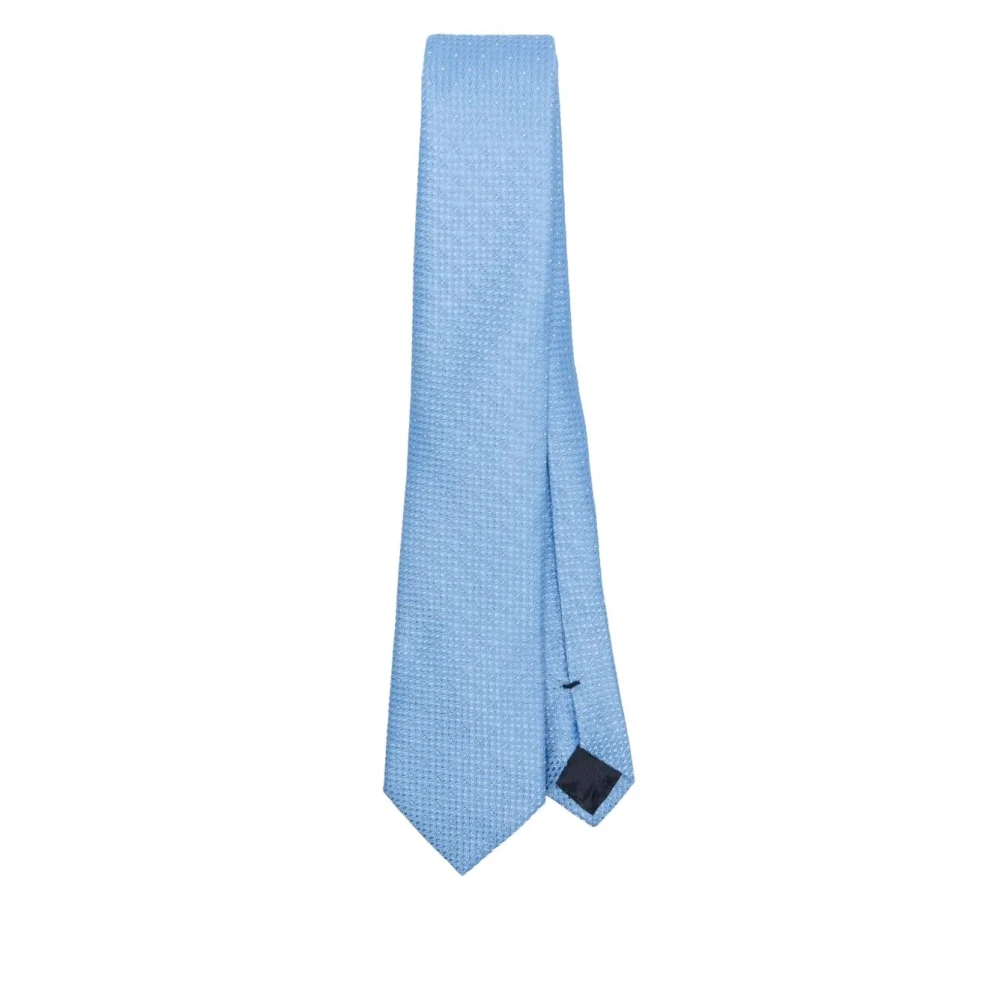 Emporio Armani Elegante Zijden Stropdas voor Mannen Blue Heren