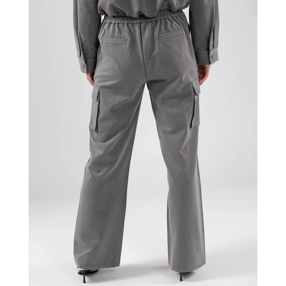 Nukus Gestreepte Hamburg Broek Fw240311 Gray Dames