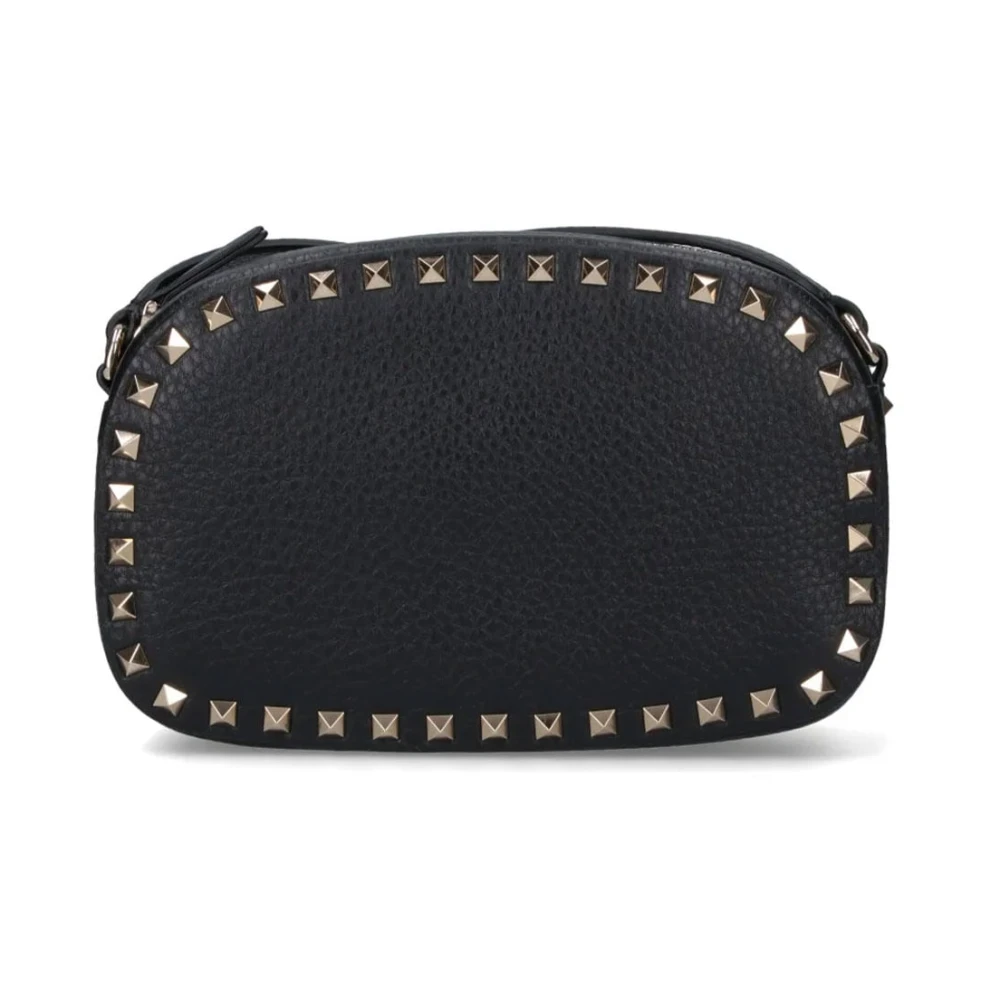 Valentino Black Rockstud Grainy Leather Camera Bag - Image 3