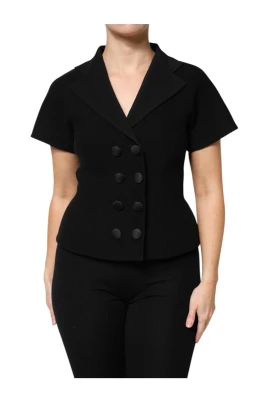 Svart Ull Blazer Jacka