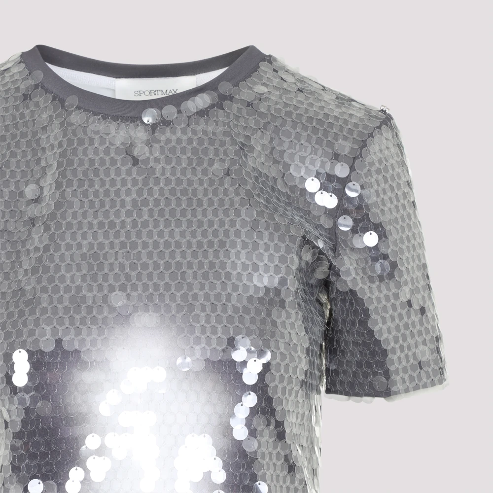 SPORTMAX Kibbutz Paiettes T-shirt Gray Dames