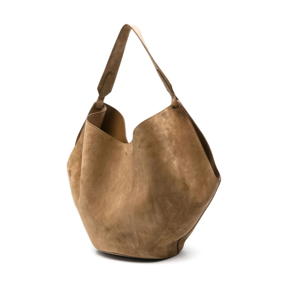 Khaite Bruin Suède Tote Tas Brown Dames