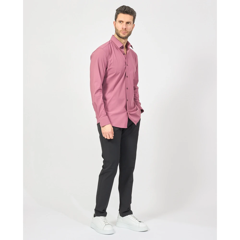 Hugo Boss Roze Slim Fit Katoenen Overhemd Pink Heren