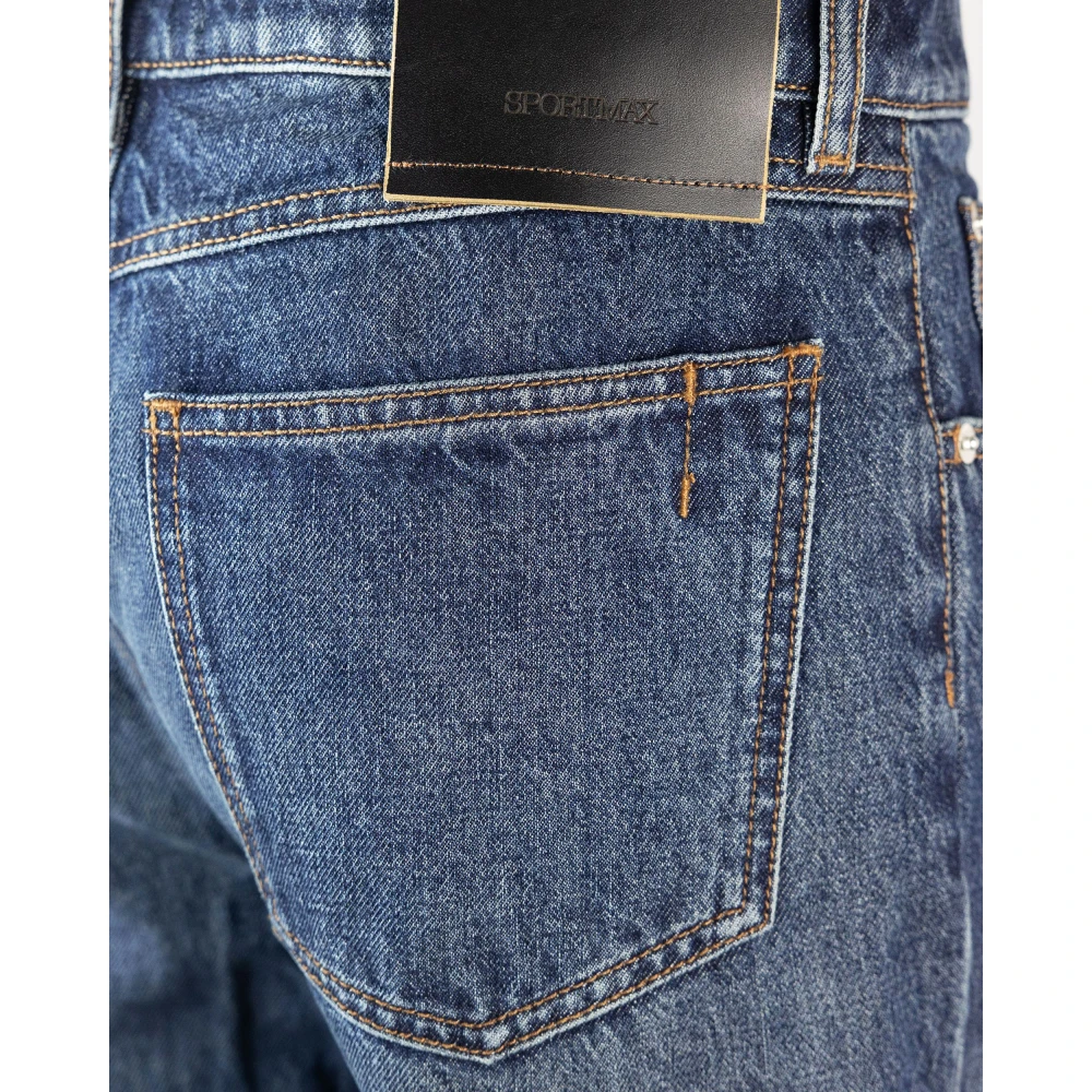 SPORTMAX Vintage donkere wassing rechte pijp jeans Blue Dames