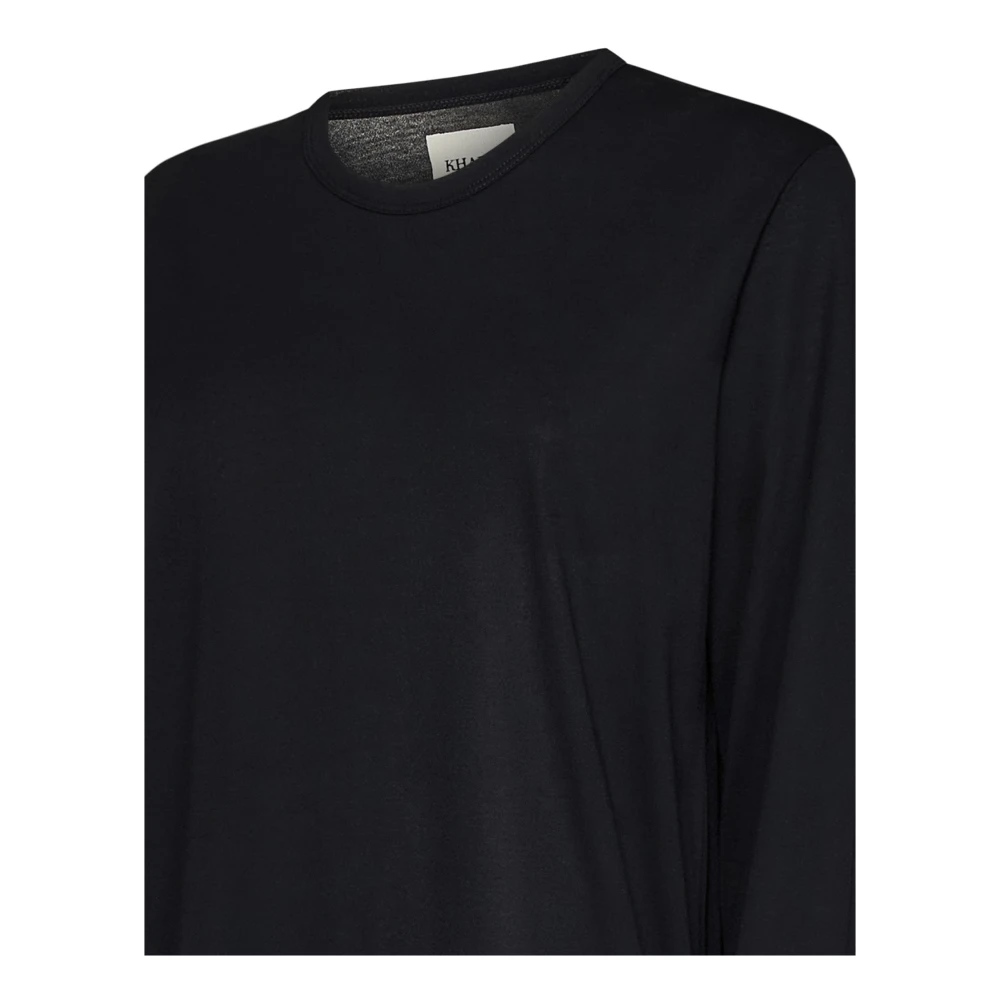 Khaite Zwart Crewneck Topwear Aw24 Black Dames