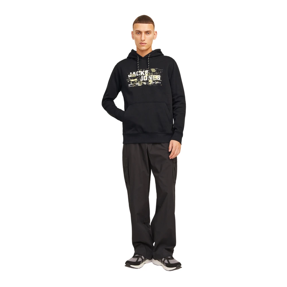jack & jones Outdoor Hoodie met Stijlvolle Details Black Heren
