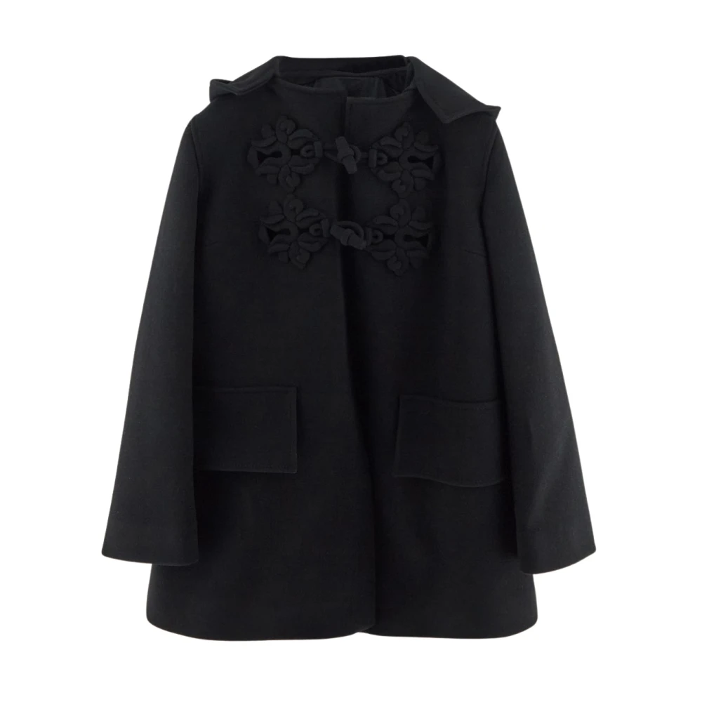 Valentino Garavani Warme Wollen Jas voor Stijlvolle Look Black Dames