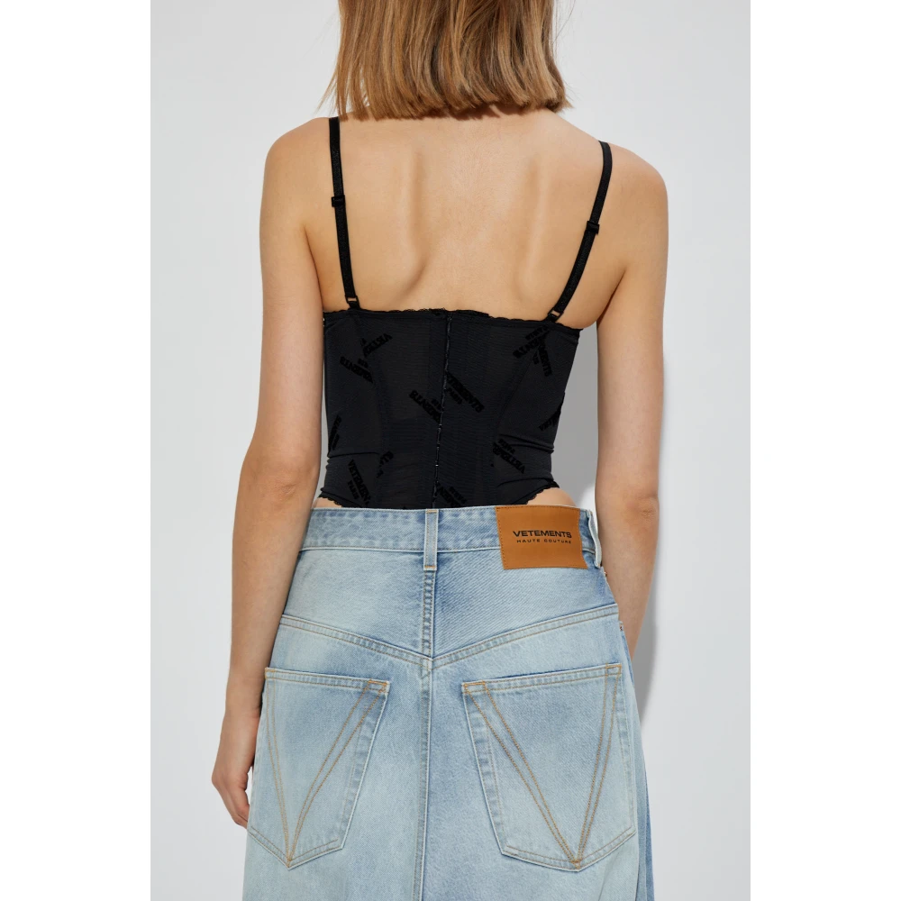 Vetements Corset met logo Black Dames