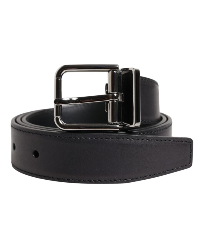 ceinture-en-cuir-noir-classique-boucle-argentee