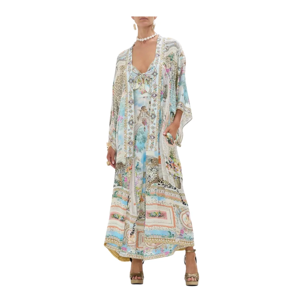 Camilla Kleurrijke Bedrukte Maxi Kimono Multicolor Dames