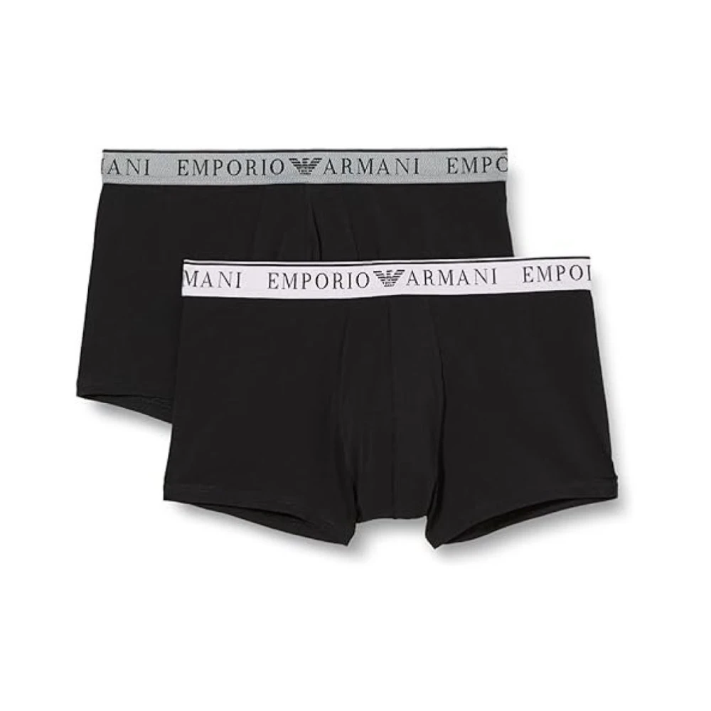 Emporio Armani Katoenen Stretch Boxers Zwart Black Heren