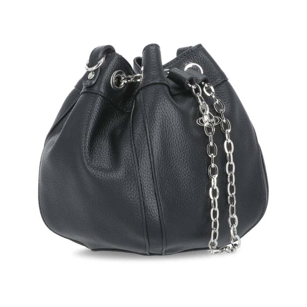 Vivienne Westwood Zwarte Bucket Bag met Koordsluiting Black Dames