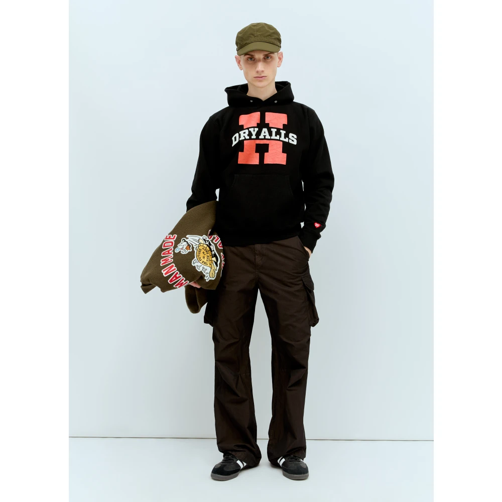 Human Made Hoodie met Distressed Tekstprint Black Heren